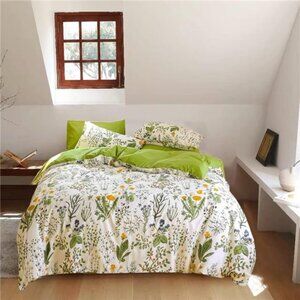 Botanical Comforter Sets White and Green Floral Bedding Comforters Sage Green